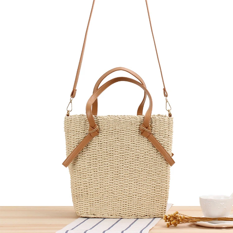 

CTB044 Simple fashion woven handbags summer women beach straw shoulder bag