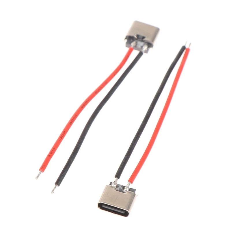 

USB Type-C 2Pin Soldered Female With Wire 2P Type C 3A High Current Charging Port Connector