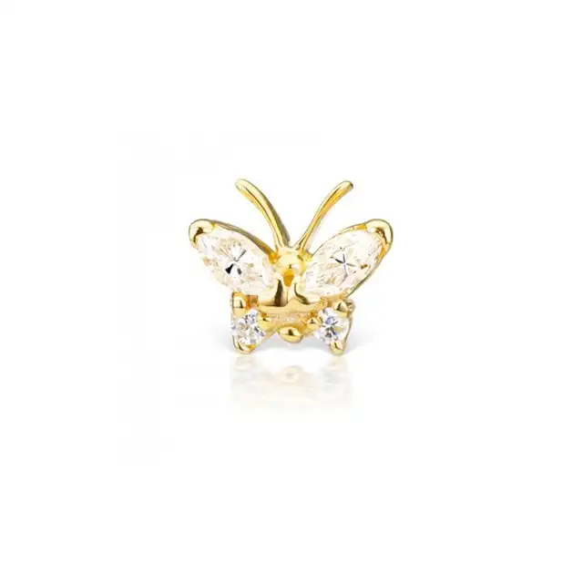 

Factory Directly Selling 925 Sterling Silver 18k Gold Plated Jewelry Earrings Butterfly For Women