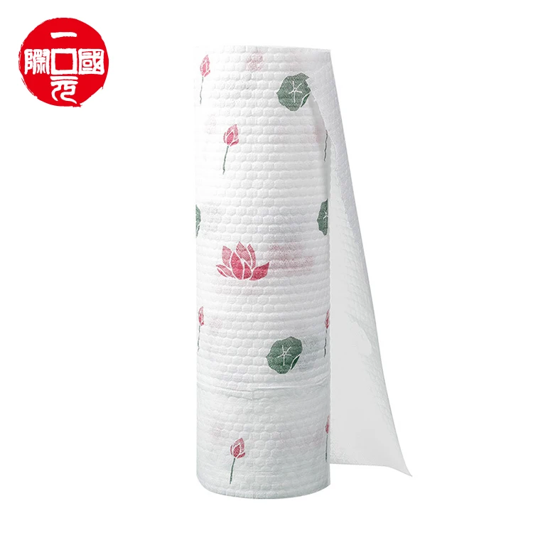 

Swedish kitchen supplies wet dry housework cleaning thick disposable cotton dish cloth, White