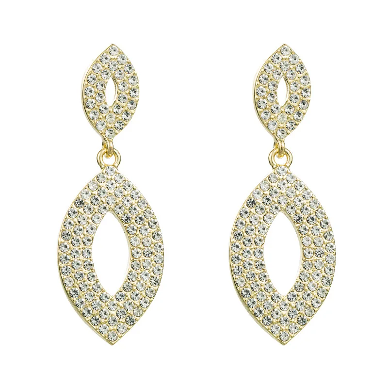 

2021European, American and Korean fashion S925 silver needle geometric super flash diamond earrings for women
