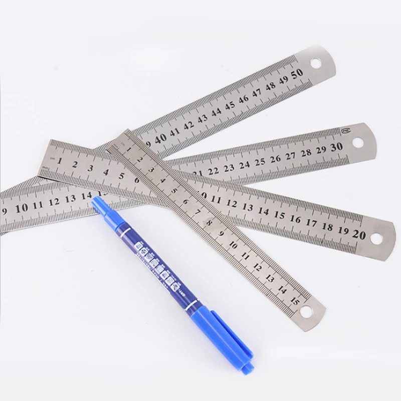 

Stainless Steel 12 inch 300mm Fan Straight Parallel Measuring Drawing Metal Scale Ruler Measuring Tools