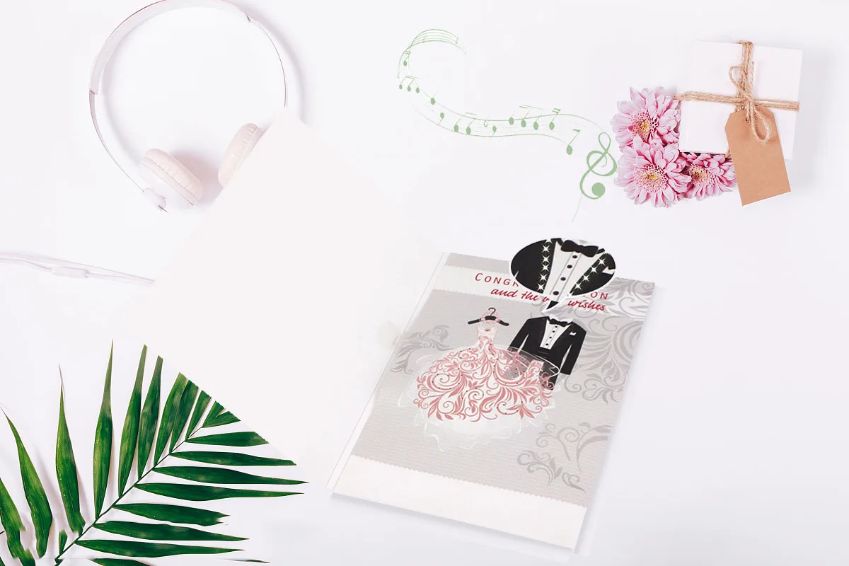 custom design led light music wedding invitation cards with sound module