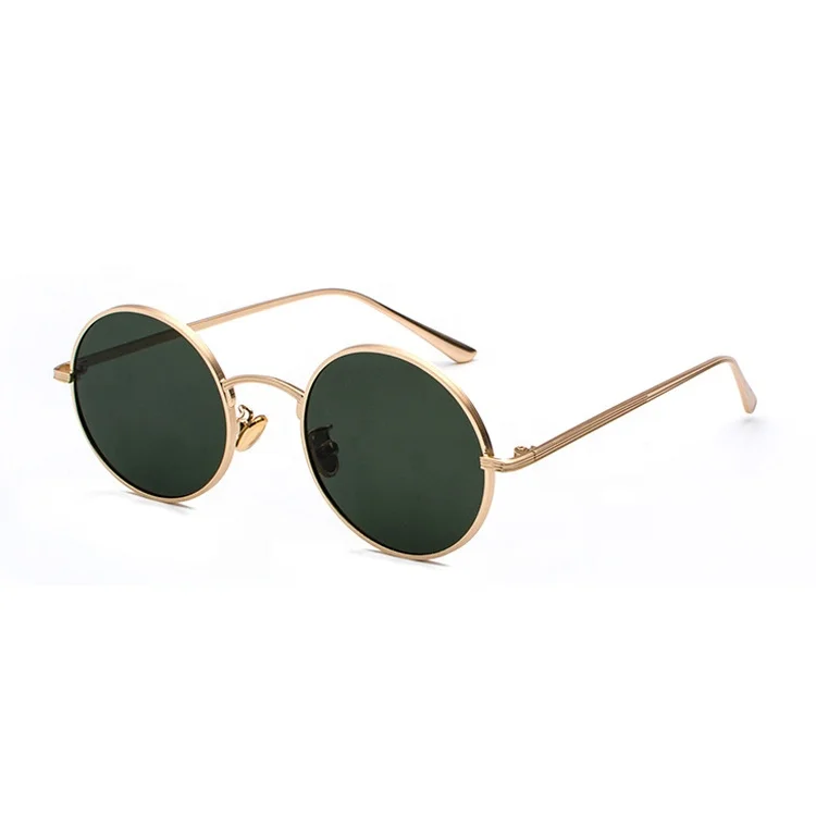 

High Quality Pilot UV400 Sunglasses Custom Metal Round Shades, 13 colors
