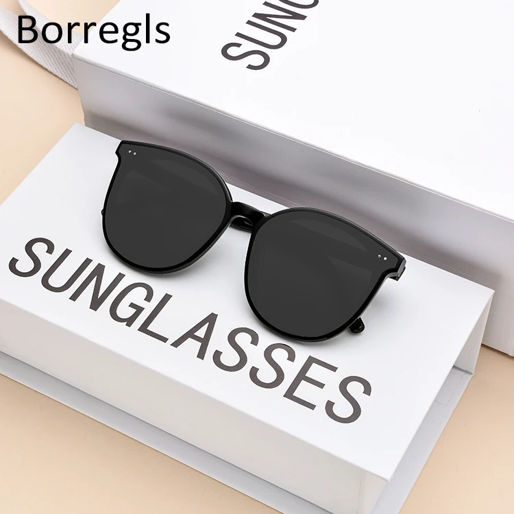 

Borregls Acetate Round Sunglasses Retro Men Women Sunglass Vintage Coating Mirrored UV400 with Nylon Lens
