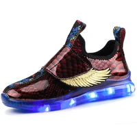 

7 colors Shiny PU USB Charging kids adults mens women kids rechargeable light up led shoes