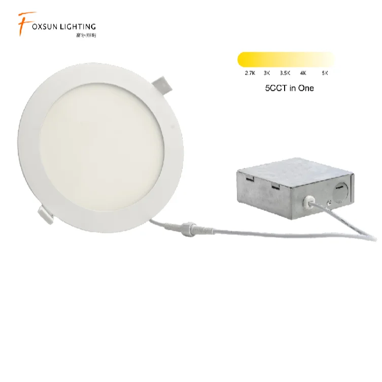 

6 PACK 5CCT Changeable 6-Inch Ultra-Thin LED Recessed Down Light with J-Box Dimmable Downlight