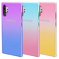 

For Samsung Galaxy Note 10+ Case Crystal Clear Ultra Slim Double Color Gradient Shockproof Soft TPU Bumper Phone Case Cover