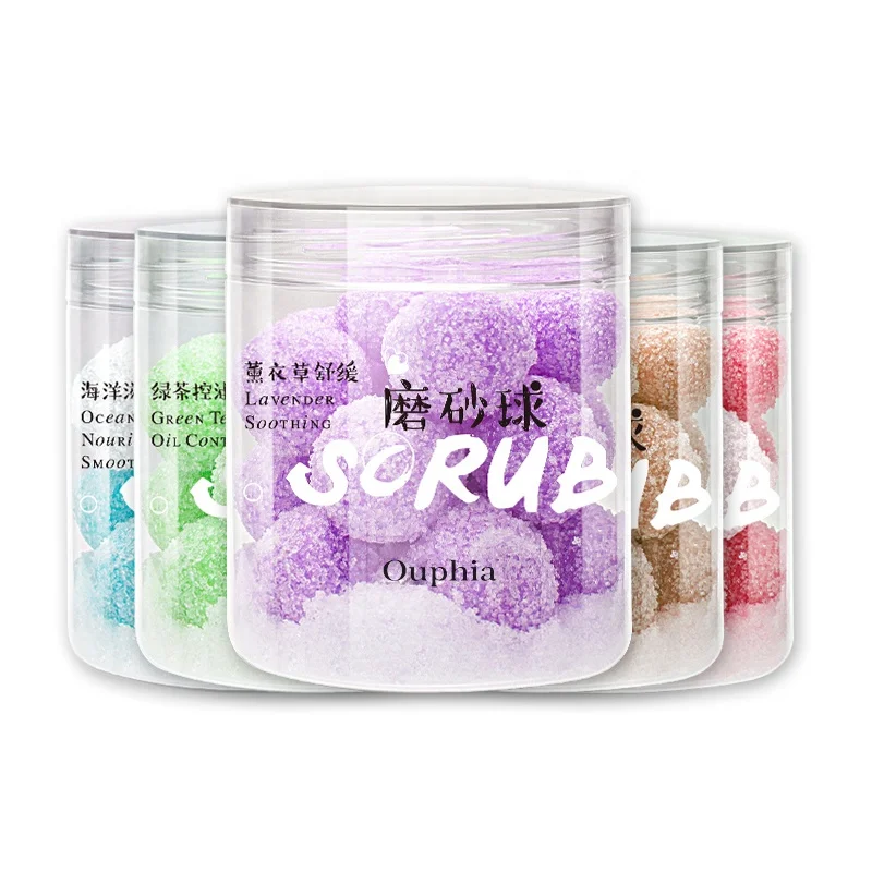 

Candy Body Exfoliating Scrub Ball Private Label Organic Sugar Colorful Body Whitening Scrub Ball