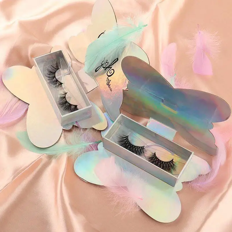

cute lash case private label custom design butterfly eyelash packaging box