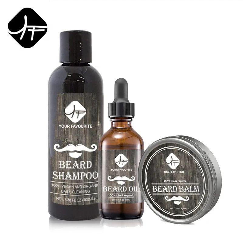 

Custom logo wholesale Natural organic shampoo beard gel beard oil grooming kit set