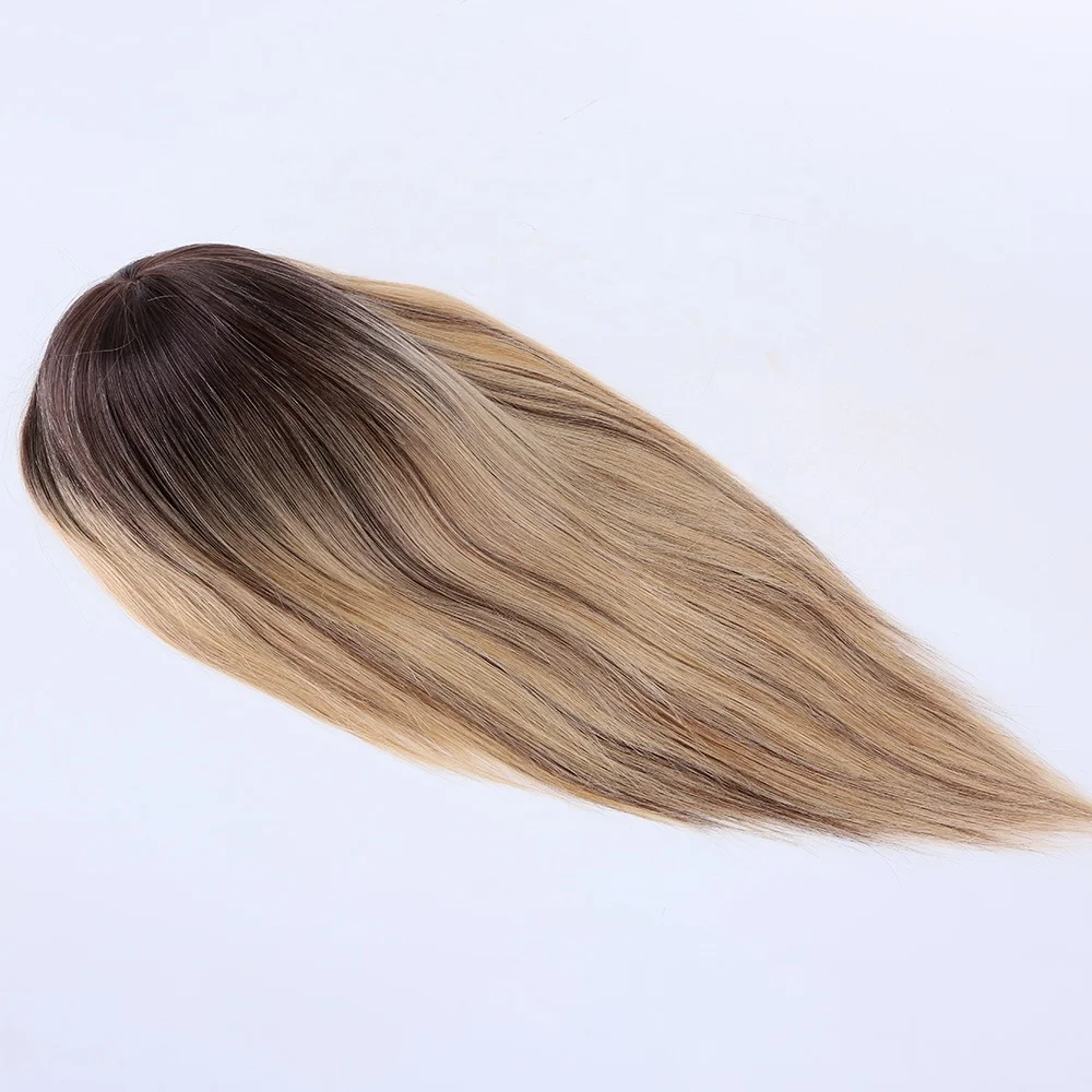 

Virgin European Remy Hair monofilamment with hand tied silk base Human Hair Toupee For Women Ready to ships