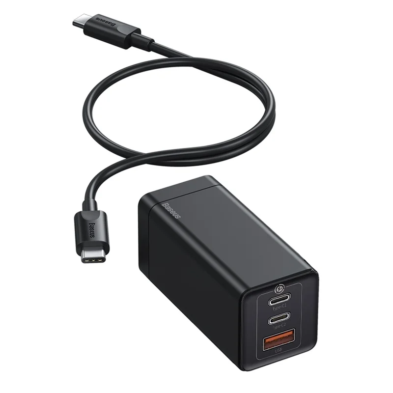 

Baseus GaN 65W Charger Quick Charge QC PD 2C+U Fast USB Wall Charger, Black white