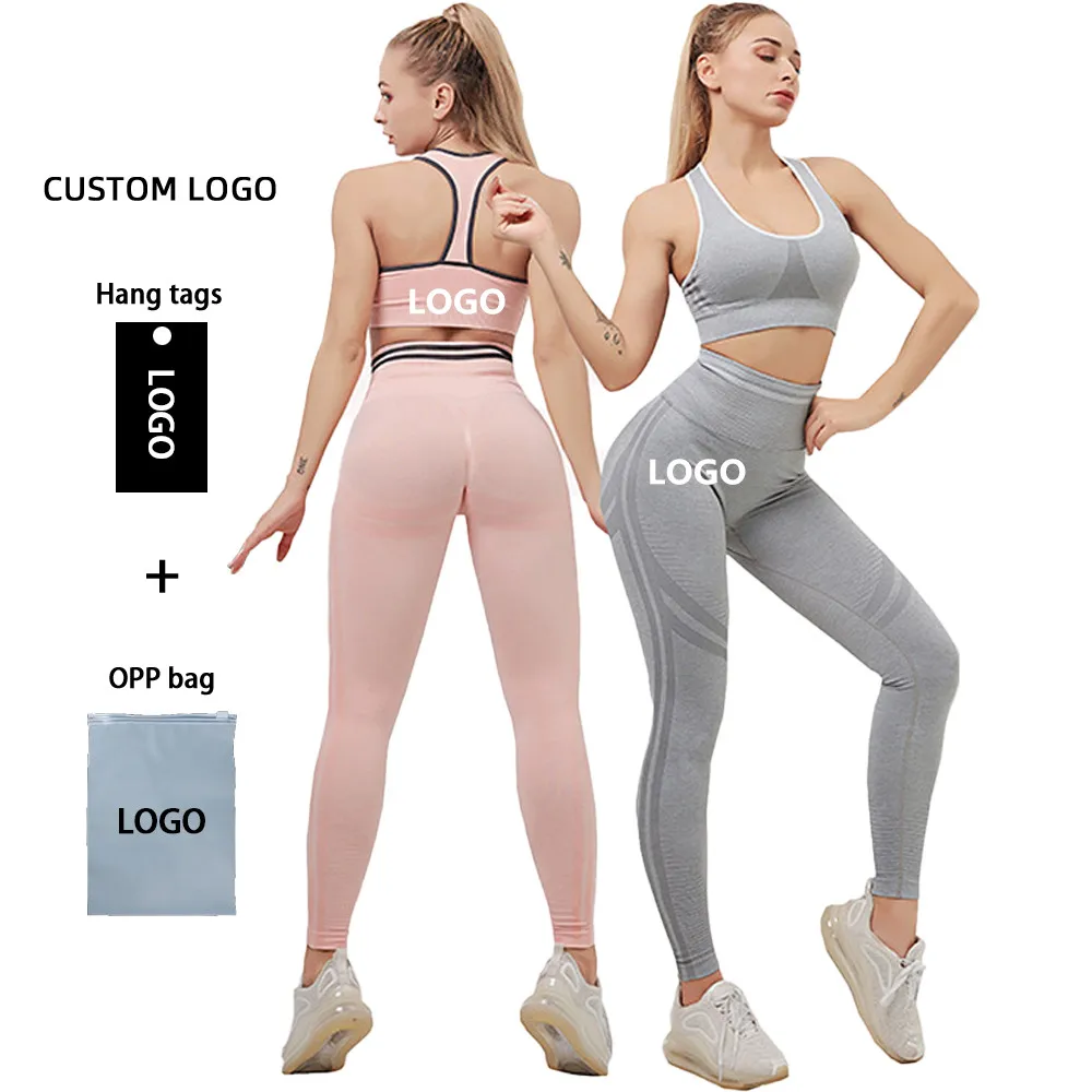 

4 colors seamless women youga sets apparel seamless texture sports bra leggings pants yoga set clothes, Printed