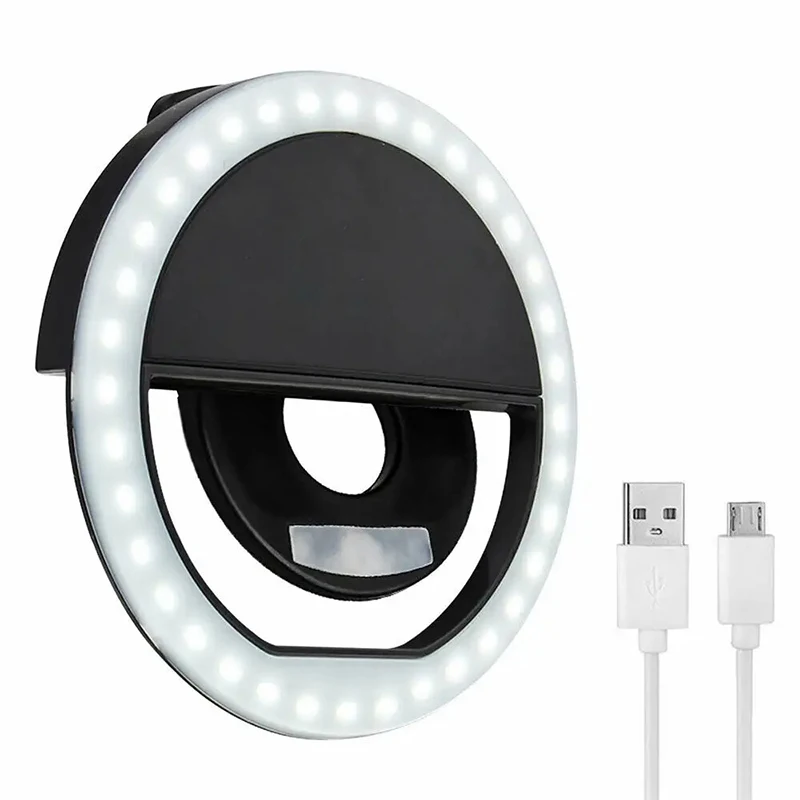 

Rechargeable Makeup Live Fill Lamp Cell Phone Right Light mini ring light pour tel selfie Nouveau Portable Ring Light For Selfie