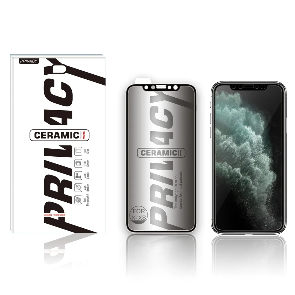 

Ceramic Tempered Glass Private Screen Protector For Iphone 11 Pro Film Screen Protector, Black