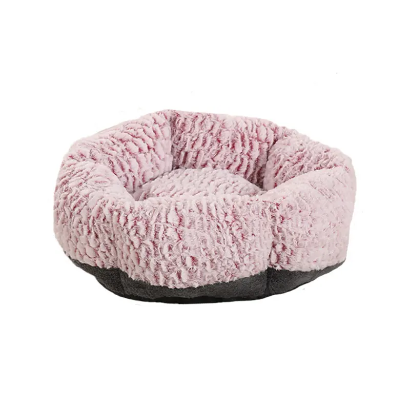 

Pet Factory Original Fluffy Faux Fur Shag Round Cozy Calming Donut Dog Bed