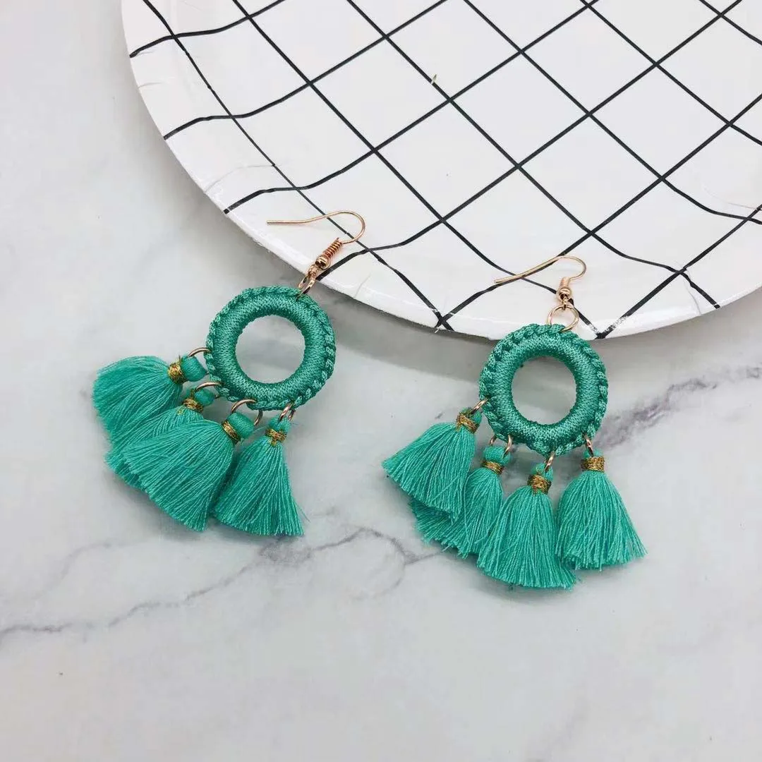 

2021 Summer Beach Handmade Tassel Earring, As pictures show