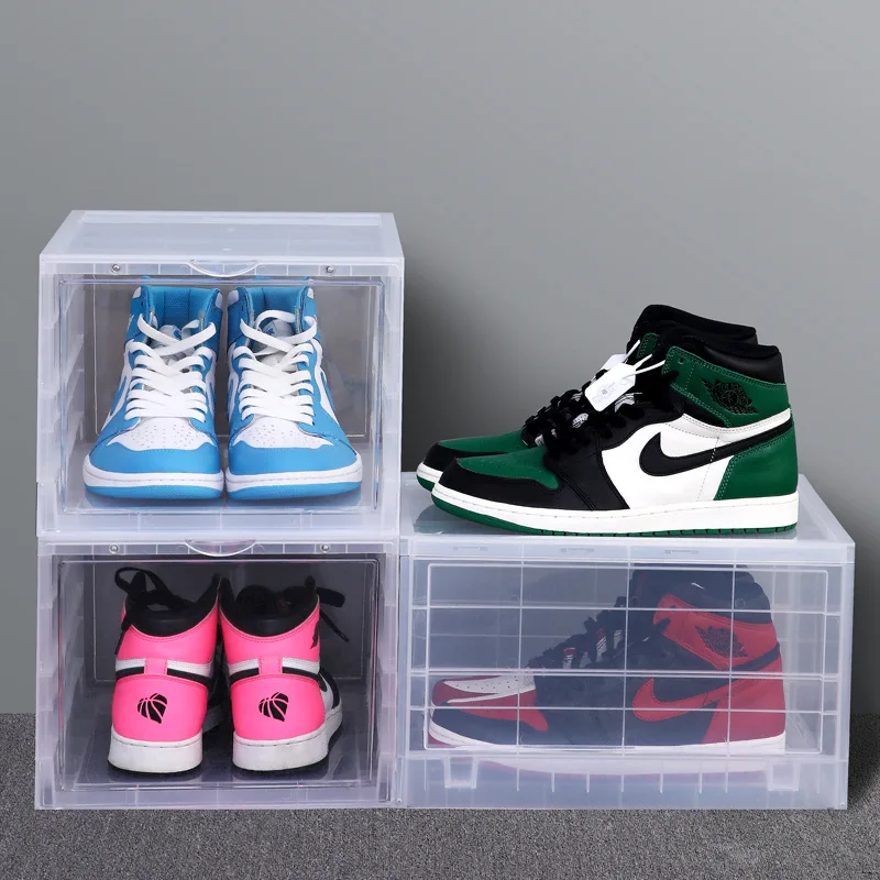 
Combination Stackable Clear Plastic Transparent Shoe Storage Box, Athletic Shoe Case 