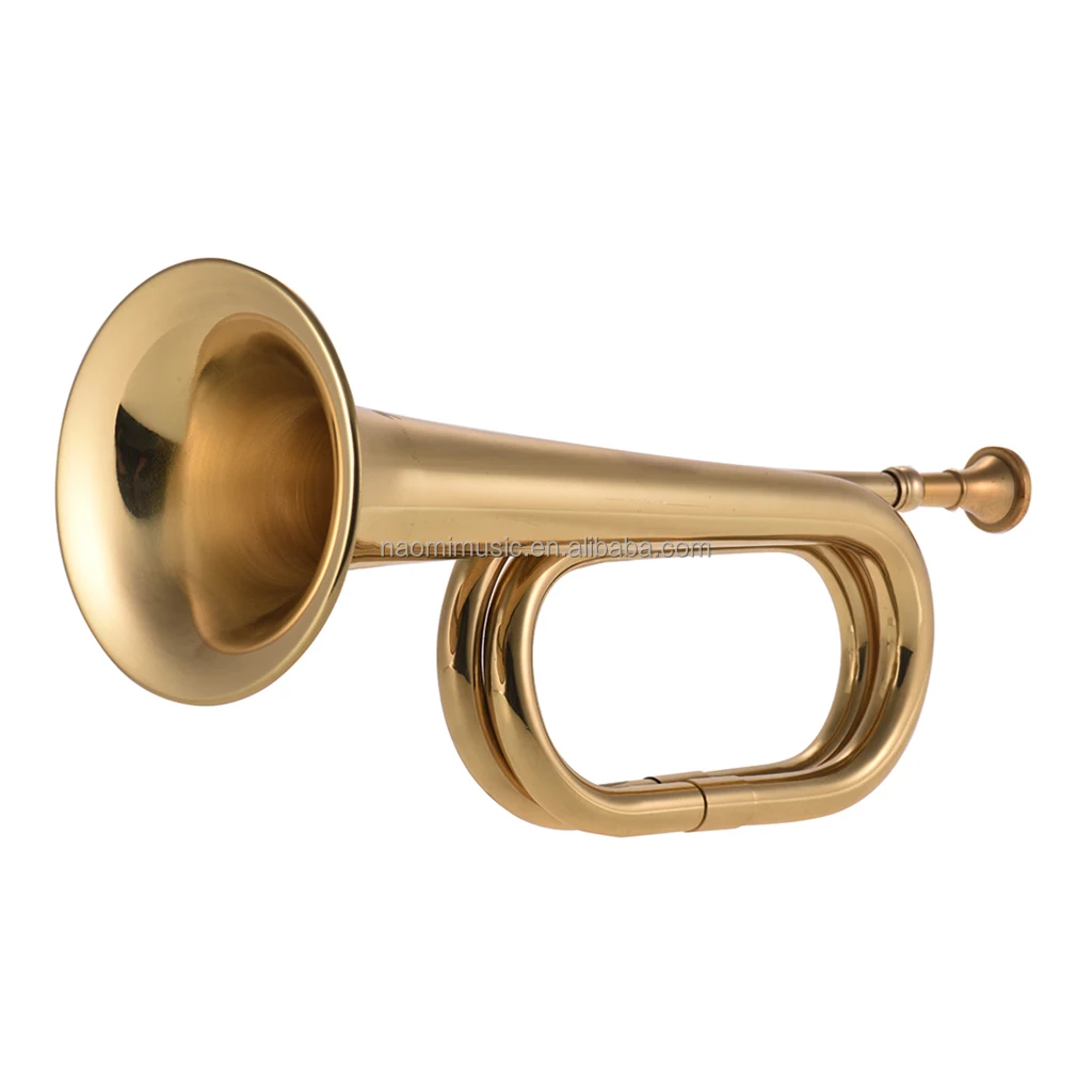 

B Flat Trumpet Bugle Call Trumpet Brass Cavalry Horn, Gold