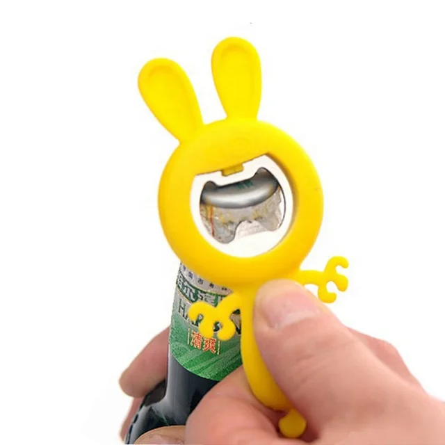 

High Quality Customized Cartoon Shape Silicone Cover Wine Silicone Stainless Steel Beer Bottle Opener