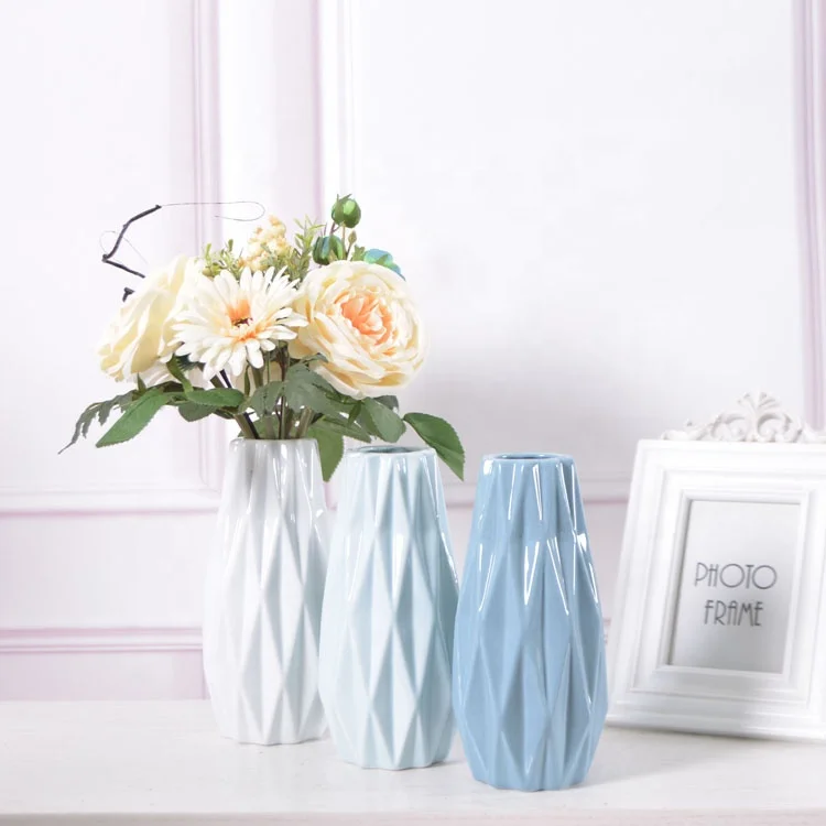 

Modern simple nordic TV cabinet home ornaments craft decoration geometric ceramic vase, Customer's requirment