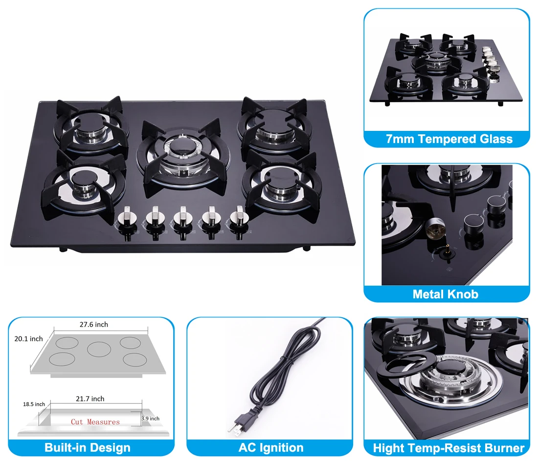 Gas Range Kitchen Stoves Cooker Recessed Built Yacht Cooktops