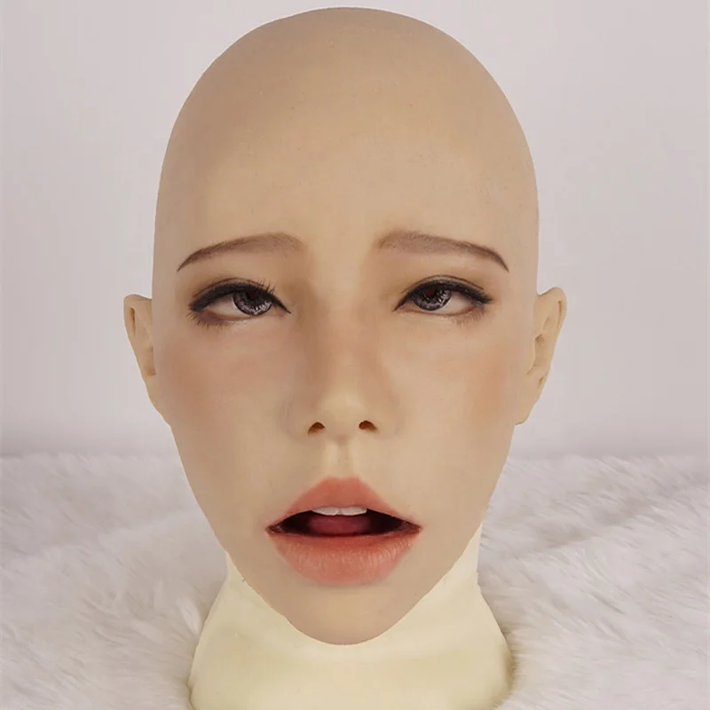 

Tgirl Female Headgear Hood Open Mouth Silica Gel Cosplay Crossdresser Transgender