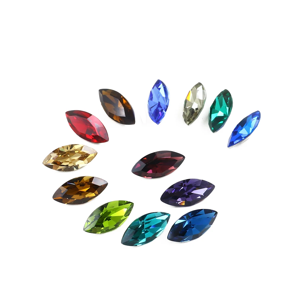 

Wholesale Dongzhou K9 Loose Jewelry Crystal Stone Navette crystal Fancy Stone for jewelry accessories