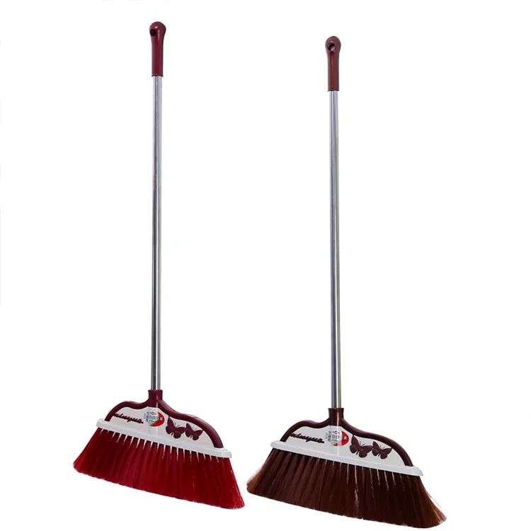 

Factory stainless steel handle durable plastic brooms for sale