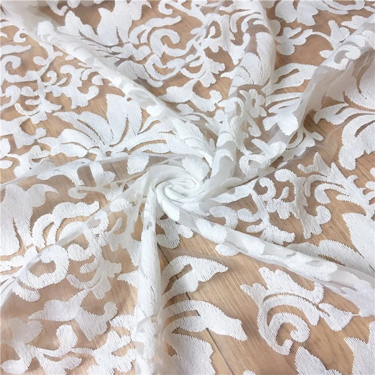 

Hot selling embroidery ivory bridal lace fabric wedding accessory, Accept customized color