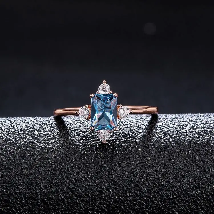 

High quality fashion 2020 rings jewelry 925 silver rose gold Geometric ring