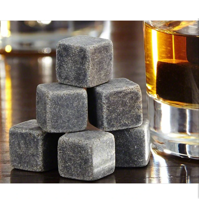 

Granite Pouch Whiskey Stone Rock Cubes Glacier Rocks Natural Bulk Cooler For Xmas Barware Houehold Drinking Tool Gifts