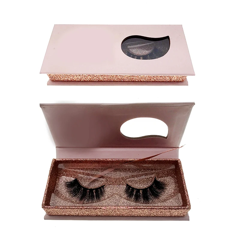 

Wholesale cruelty free 3d mink eyelashes private label eyelash box pink glitter eyelash packaging boxes, Can be customized