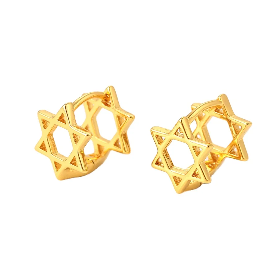 

95875 xuping guangzhou fashion jewelry simple design 24k gold hoop earring