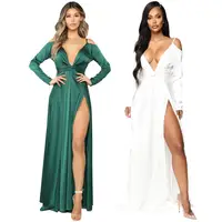 

Women's deep v-neck romantic lady long clothing elegant backless dress sexy party casual dresses