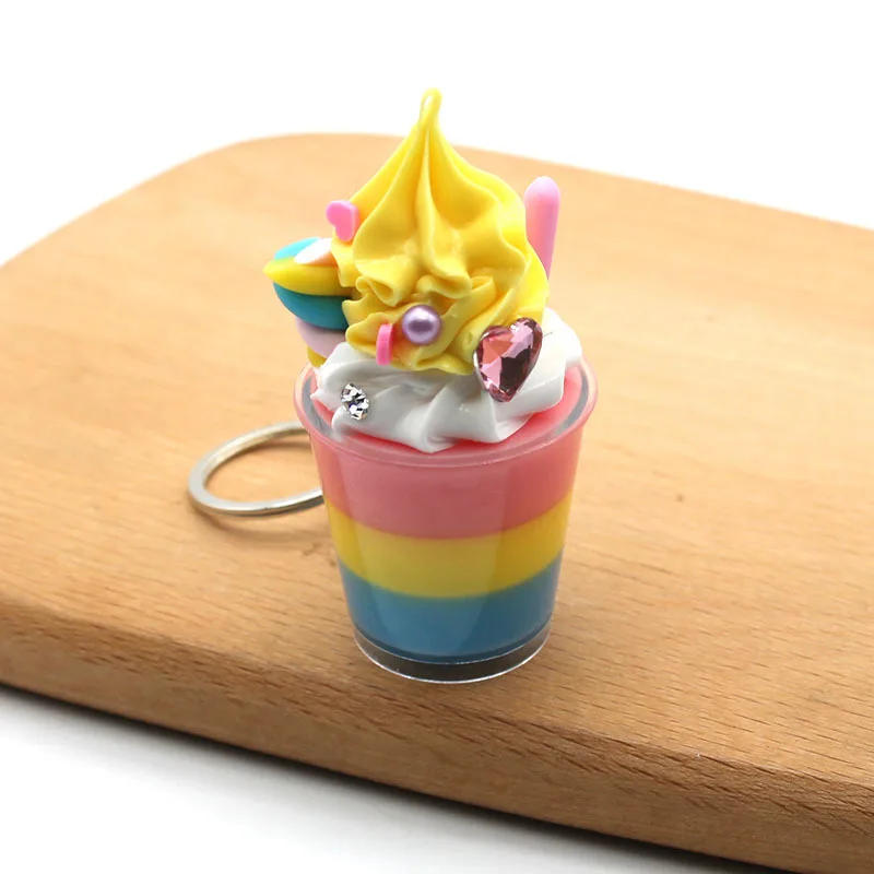 Diy Creative Plastic Mini Icecream Bottle Keyring Girly Cute Cup
