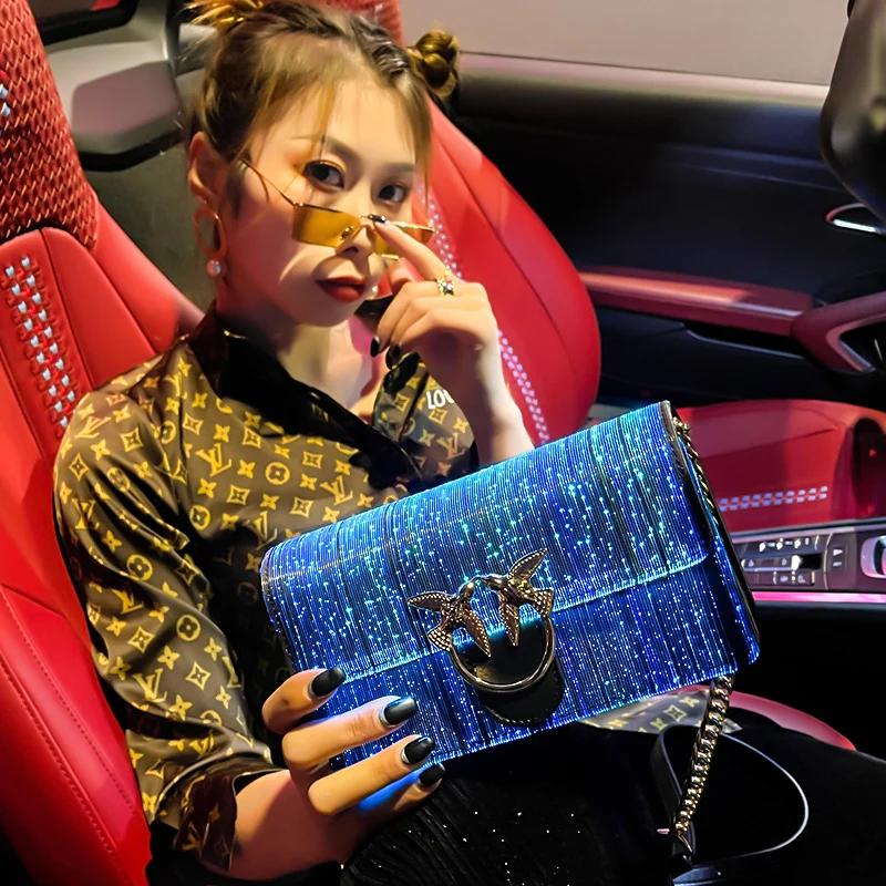 

Fashional Design Women Party Light Up Bag Led Luminous Fiber Optic Handbag