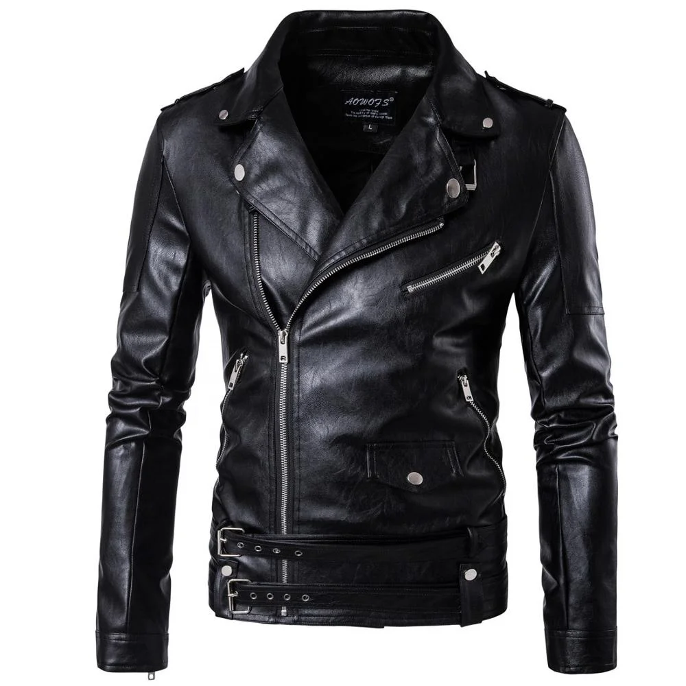 

Wholesale Slim Fit Motorcycle Jacket Real Leather Jacket Custom Color and Design Motorbike Men Jacket, As pic
