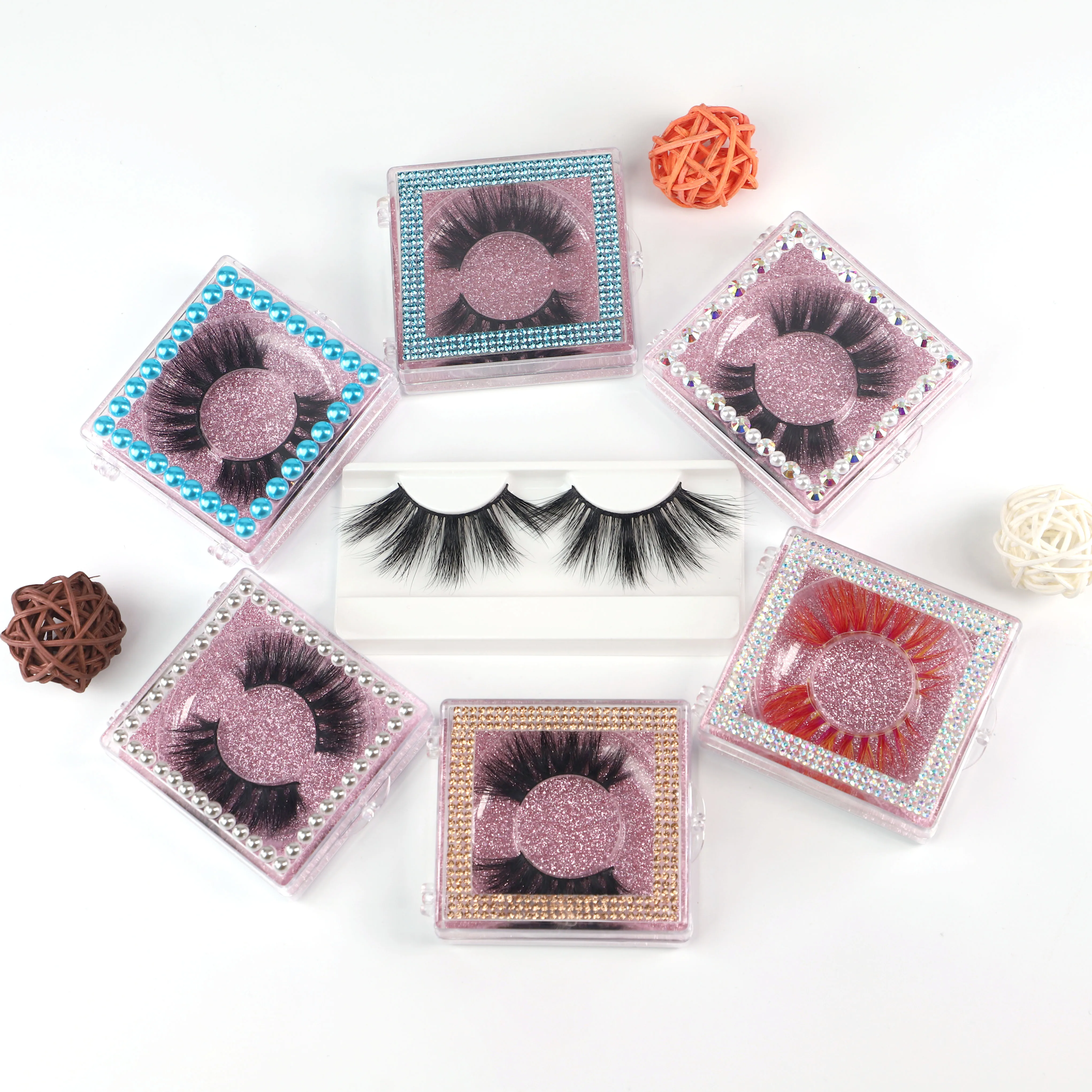 

Bameier Drop shipping 6D mink eyelashes DW fluffy lashes with custom box