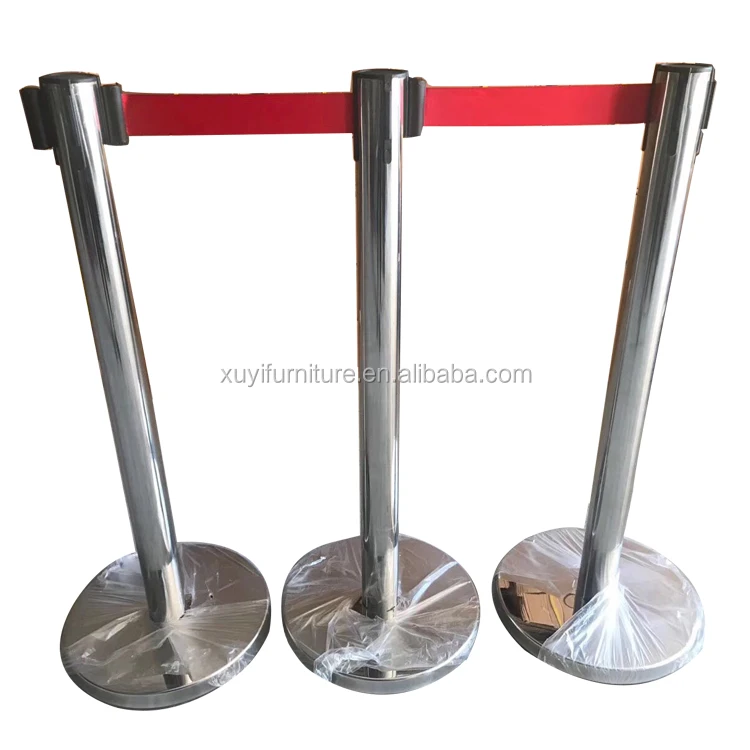 2x 3M Stainless Steel Red Retractable Ribbon Stanchion Queue Barrier Wall Mount 7854297603047 