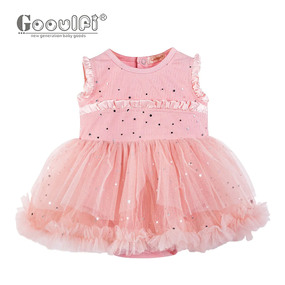 

Gooulfi 2021 New Toddler Clothing Girl Summer Sleeveless Newborn Babi Tulle Dress Pink Baby Girls Tutu Romper