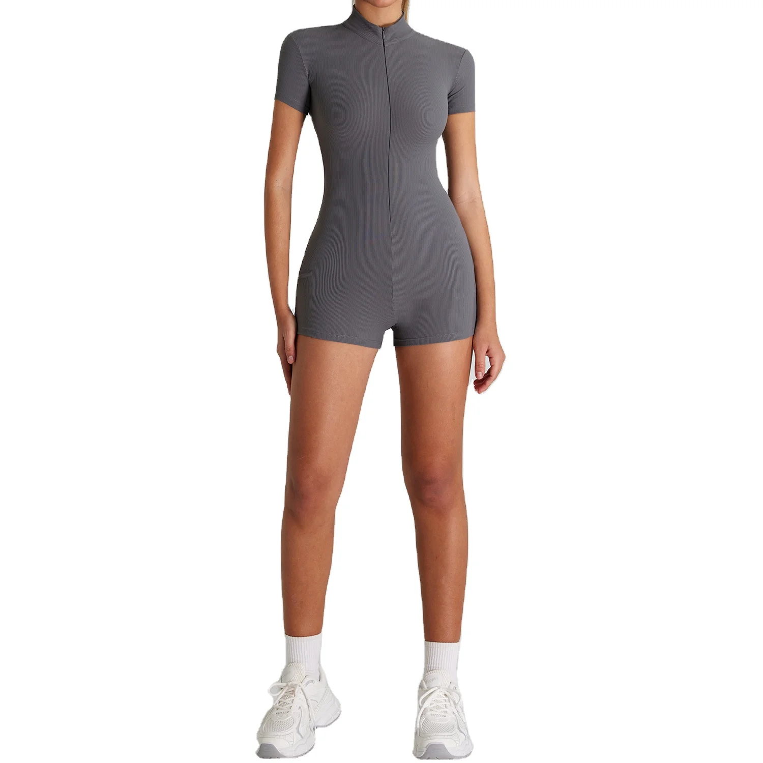 Fitness Bodysuit Zip Detail
