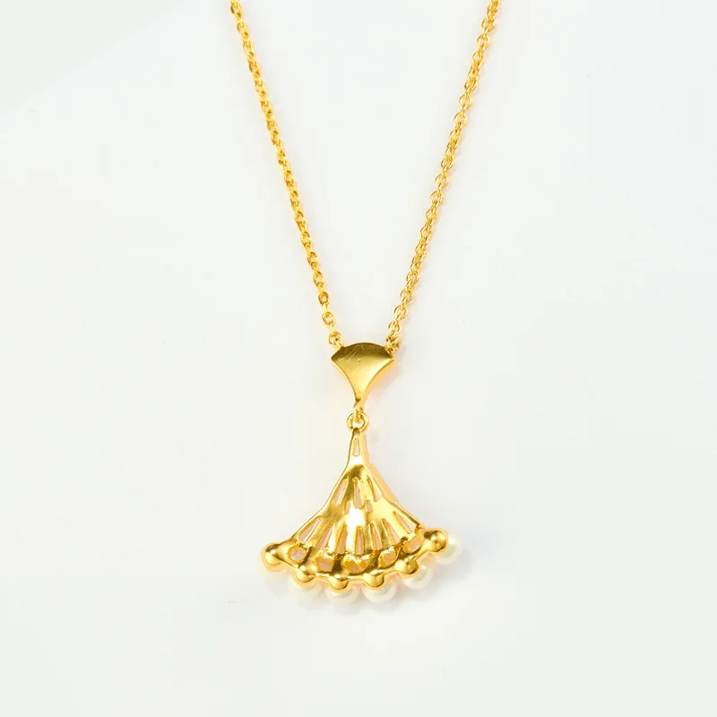 

14K Pearl Fashion Jewelry High end Zircon Gold Necklace for Women Gift