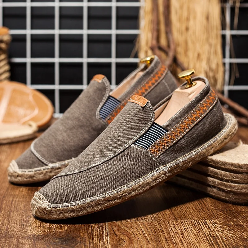 

Summer Breathable Fisherman Shoe Foot Pedal Flat Shoes Versatile Canvas Espadrilles Men Hommes Espadrilles Femmes Shoes Luxury