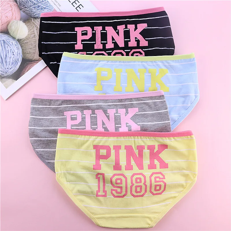 

Hot women cotton lovely pink panties sweet girl briefs Ladies print underwear