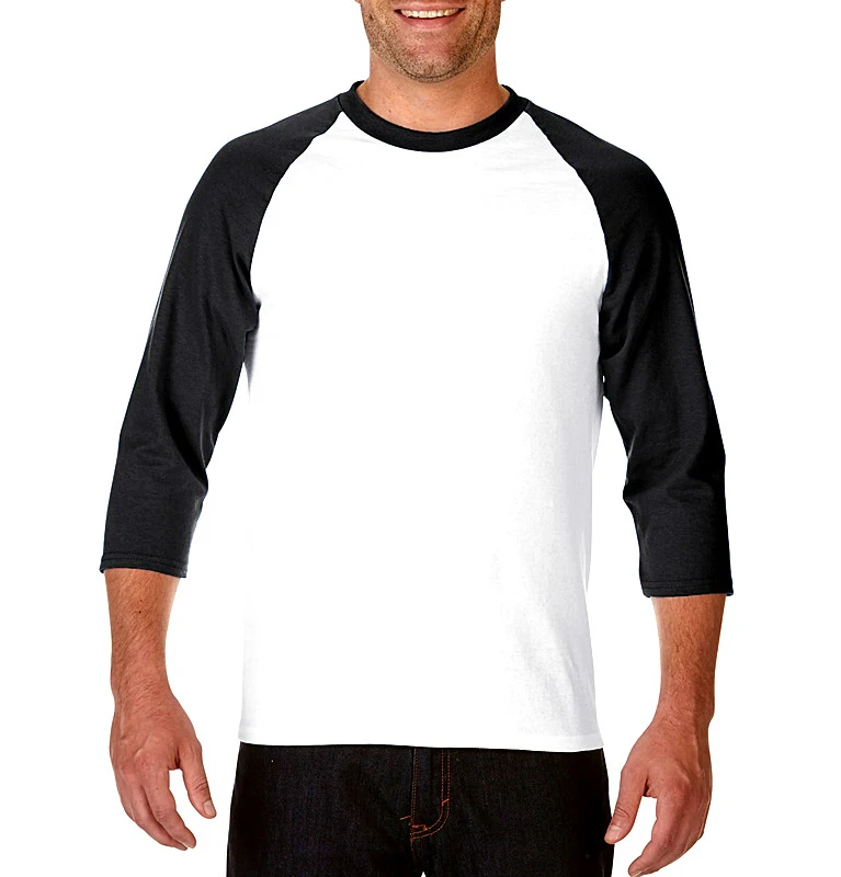 

Free shipping custom t shirt printing high quality 100% cotton unisex size 3/4 sleeve raglan baseball t shirt
