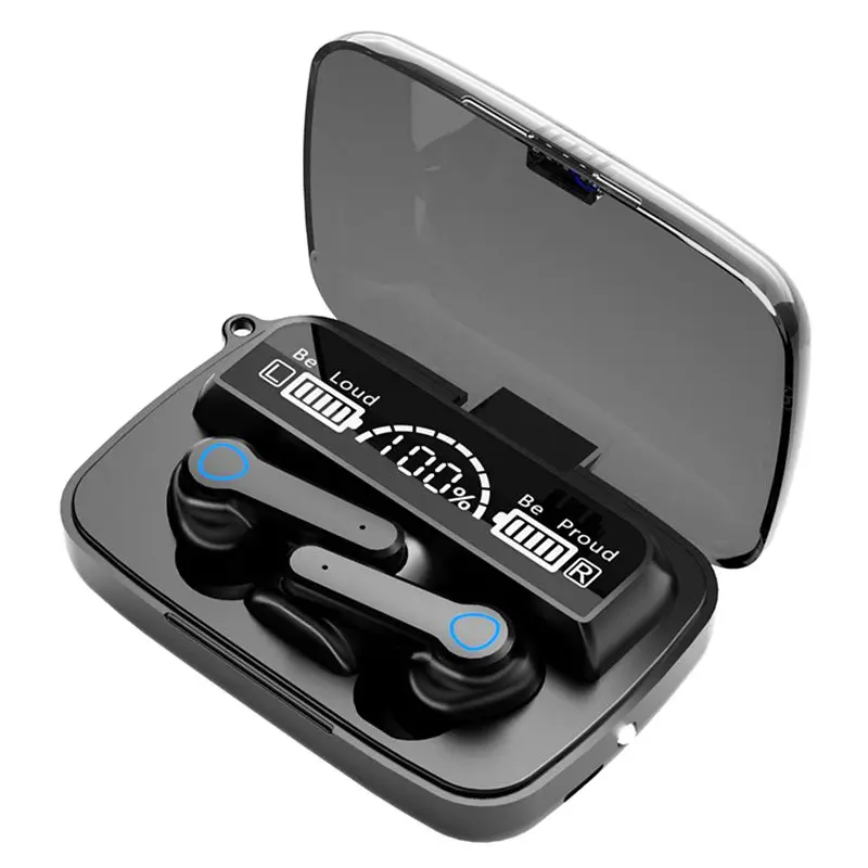 

m19 waterproof 5.0 headset tws wireless earphone mini 2200mah charging box earbuds twins true earbuds-zen ear buds