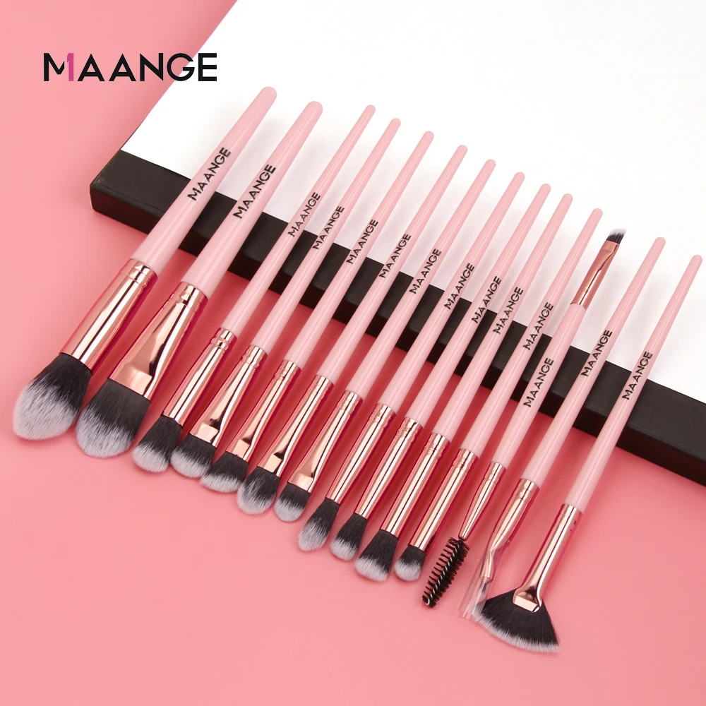 

Luxury Design Comfortable 14pcs Professional Foundation Brushes Kits Candy Color Plastic Makeup Brush Set
