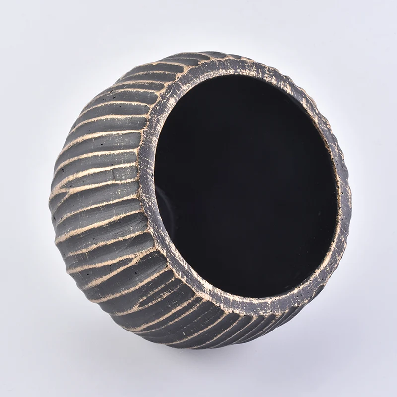 Wholesale Ceramic Candle Holder Metal Look Coconut Shell Home Decoration